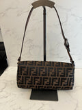 Pre Loved Fendi Zucca Shoulder Bag in Brown