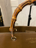Pre Loved Gucci Bamboo Shopper Tote bag in Brown Grained Leather (SALE)