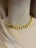 Pre Loved Dior Danseuse Etoile gold finish choker necklace (excellent)