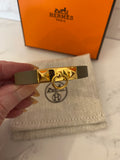 Pre Loved Hermes Mini Rivale Bracelet in Etoupe Leather - NEW