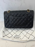 Pre Loved Chanel Classic Flap Bag in Black Caviar Leather (excellent)