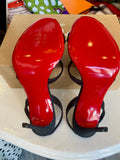 Pre Loved Christian Louboutin Emilie black glitter sandals. UK 7 (New)