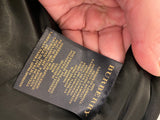 Pre Loved Burberry Black Leather Coat with Fur Trims Size 44 ( Fits Uk10 ) (excellent) .