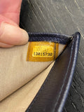 Pre Loved Chanel Blue Iridescent Leather Purse with Camellia - Excellent
