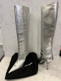 Pre Loved Dolce & Gabbana Silver Heeled Boots UK 3