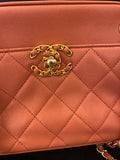 Pre Loved Chanel Lambskin Camera Bag in Dusky Pink - Excellent SALE