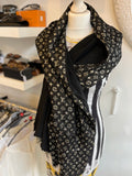 Louis Vuitton “So Glitter” Monogram Stole in Black & Gold