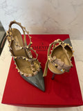 Pre Loved Valentino Garavani Grey Rock Stud Heels UK 3.5