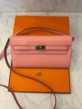 Pre Loved 2022 Hermes Kelly Classique To Go in Epsom Rose Confetti Leather (excellent)
