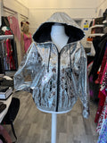Pre Loved Gucci GG Metallic Bomber Jacket U.K.8 oversized (excellent)