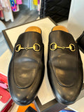 Gucci Princetown Black Leather Mules - Size UK 6