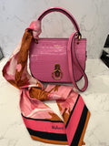 Pre Loved Mulberry Amberley in Pink Embossed Leather & Floral Twilly