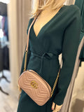 Pre Loved Gucci GG Marmont Matelasse Shoulder/Crossbody Camera Bag in Taupe