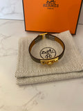 Pre Loved Hermes Mini Rivale Bracelet in Etoupe Leather - NEW