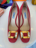 Pre Loved Prada Pink Suede Court Shoes UK6