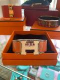 Pre Loved Hermes Clic H , wide pastel coral and white size S (excellent)