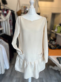 Pre Loved Victoria Beckham Cream Wool Dress size uk12