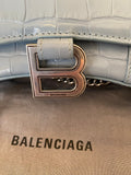 Pre Loved Balenciaga Hourglass Clutch on Chain in Blue (excellent)