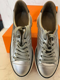 Pre Loved Hermes Polo Trainers in Silver uk3