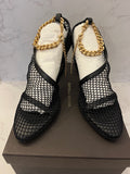 Pre Loved Bottega Veneta Black Mesh Heels size UK 7 New
