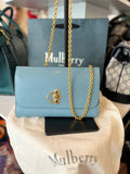 Mulberry Amberley Clutch in Poseidon Blue Leather