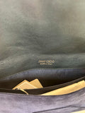 Pre Loved Jimmy Choo Rosetta Navy Envelope Clutch (excellent)