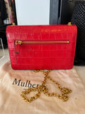 Pre Loved Mulberry Small Darley in Red Croc style Leather
