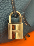 Pre Loved Hermes Bolide in Blue Jean Leather with Palladium Hardware