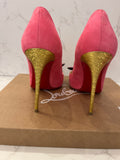 Pre Loved Christian Louboutin Maripo 100 Pink Suede Butterfly Heels UK5 (new)