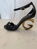 Pre Loved Dolce & Gabbana Keira Baroque Logo Sandals UK 5