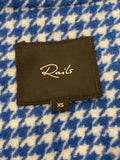 Pre Loved Rails Connie Cobalt Blue Houndstooth Shirt /Jacket size XS oversized