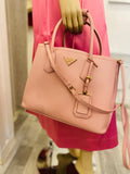 Pre Loved Prada Saffiano Leather Double Bag in Light Pink (excellent)**reserved**