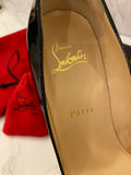 Pre Loved Christian Louboutin Black Patent Heels uk4 **reserved IL**