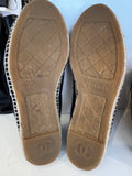 Pre Loved Chanel Navy & Grey Espadrilles size U.K. 4