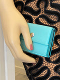 Pre Loved Tiffany & Co Bifold Compact Wallet Purse in Tiffany Blue