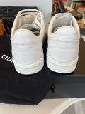 Chanel White CC Logo Leather Trainers UK 6.5