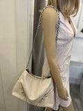 Pre Loved Givenchy Voyou Medium Ecru Leather Shoulder Bag (as new)