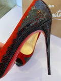 Pre Loved Christian Louboutin Veramucha 120 Patent & Suede Heels UK4