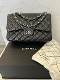 Pre Loved Chanel Double Flap Jumbo in Black Leather (excellent) **reserved**