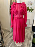 Pre Loved Self Portrait Pink Midi Dress Uk14 (excellent)