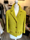 Pre Loved Gucci Tweed Jacket in a Citrus Shade It42 Uk10