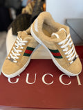 Gucci Ace Beige Suede Sneakers UK 4