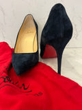 Pre Loved Christian Louboutin Navy Suede Heels Size UK 7 (new)