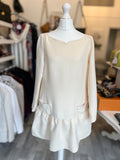 Pre Loved Victoria Beckham Cream Wool Dress size uk12