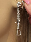 Pre Loved Dior Earrings DIOR letters with crystal detail (as new)