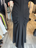Pre Loved Victoria Beckham Long Black Wool Dress size uk10