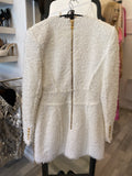 Pre Loved Balmain White Tweed Dress with Gold Buttons - UK 12 -small fit (excellent)