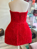 Pre Loved Nadine Merabi Red structured mini dress - UK10