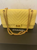 Pre Loved Chanel Yellow Chevron 2.55 Reissue Flap Bag