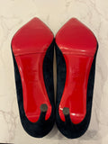 Pre Loved Christian Louboutin Navy Suede Heels Size UK 7 (new)
